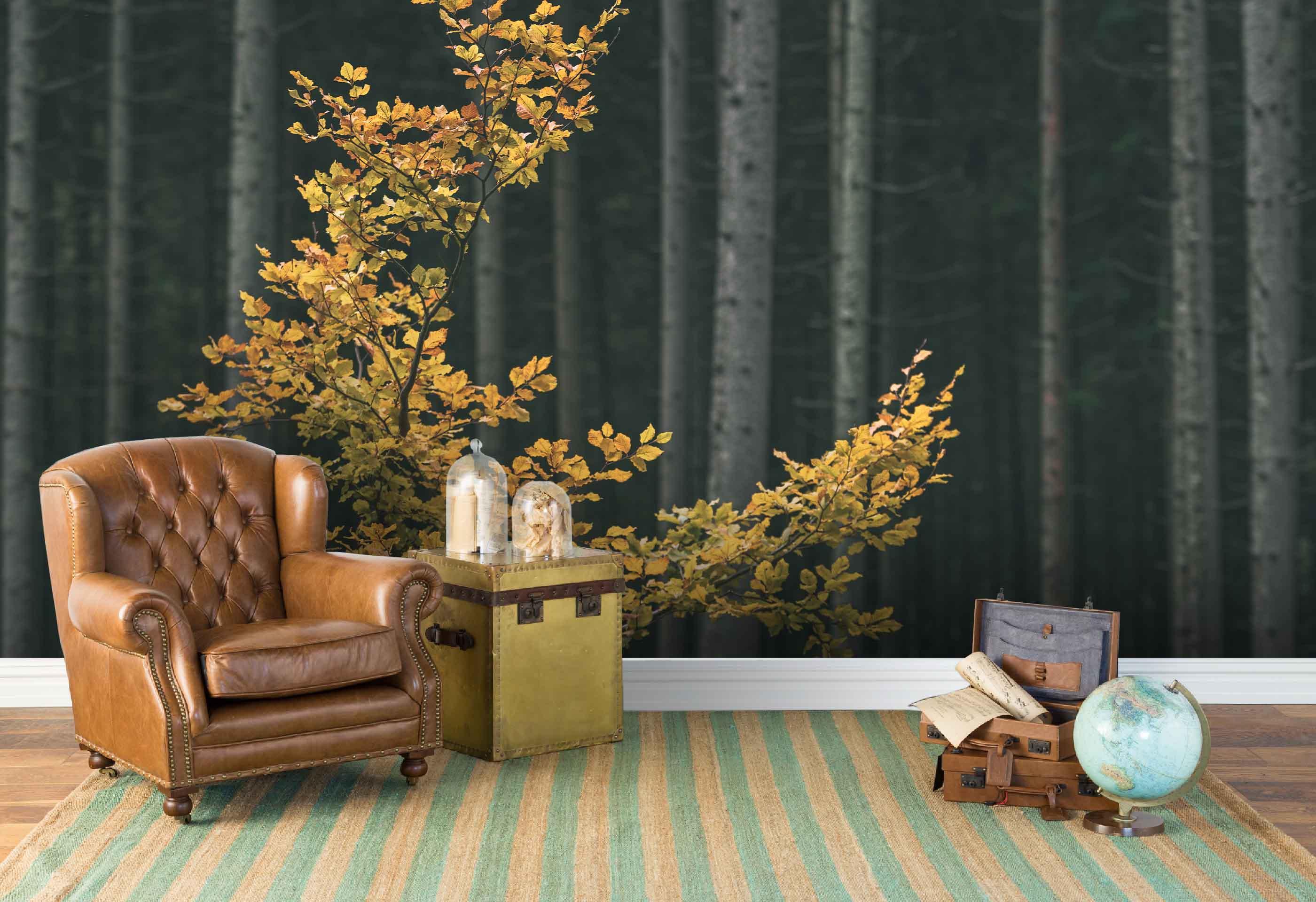 3D autumn yellow leaves forest wall mural wallpaper 152- Jess Art Decoration