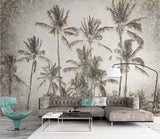 3D Retro Sketch Tropical Palm Trees Wall Mural Removable 111- Jess Art Decoration