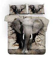 3D Elephant Animal Quilt Cover Set Bedding Set Duvet Cover Pillowcases SF201- Jess Art Decoration