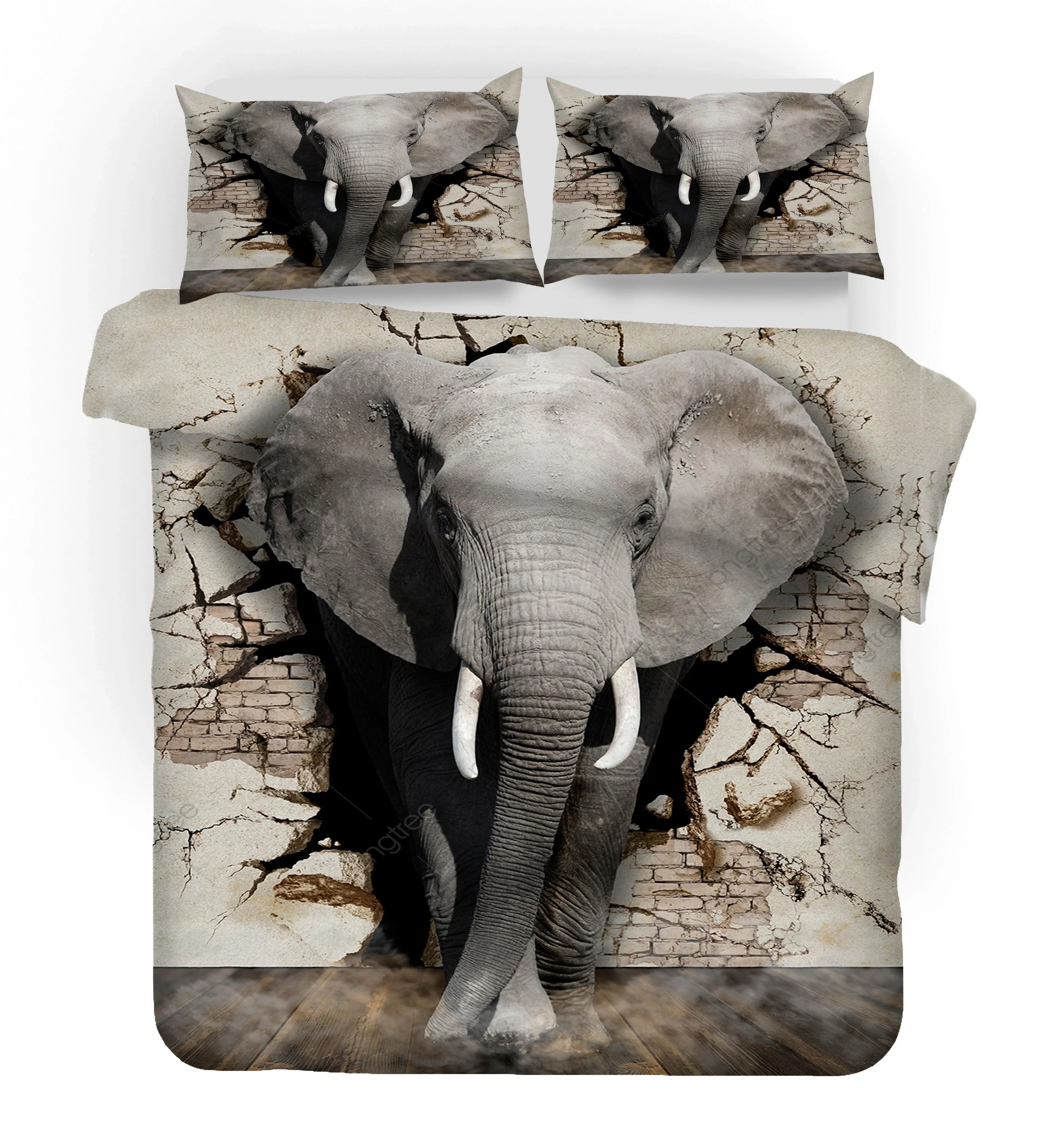 3D Elephant Animal Quilt Cover Set Bedding Set Duvet Cover Pillowcases SF201- Jess Art Decoration