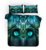 3D Blue Elf Cat Quilt Cover Set Bedding Set Pillowcases 62- Jess Art Decoration