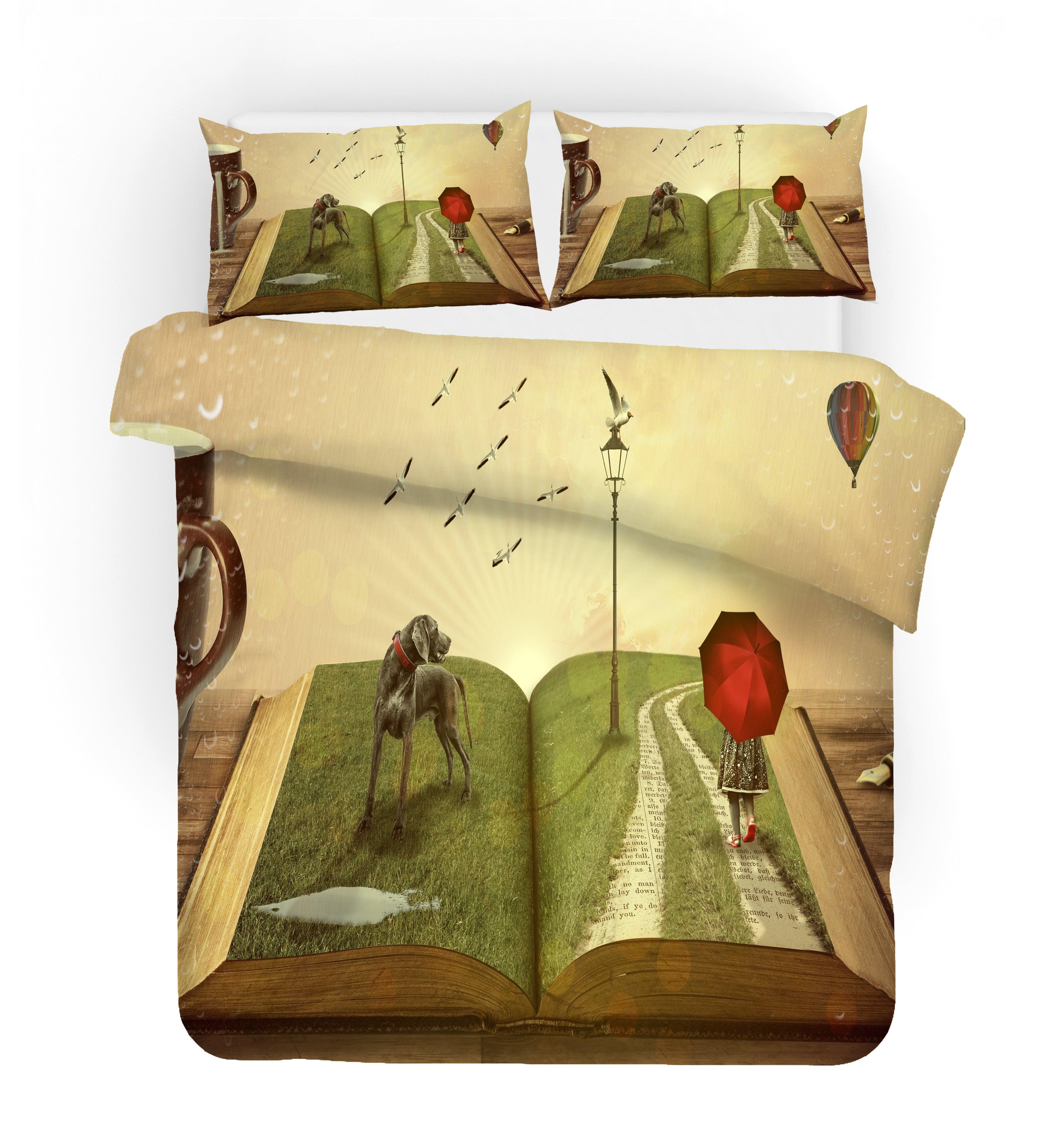 3D Abstract Book Road Quilt Cover Set Bedding Set Pillowcases 84- Jess Art Decoration