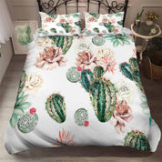 3D Green Cactus Succulents Quilt Cover Set Bedding Set Pillowcases 20- Jess Art Decoration