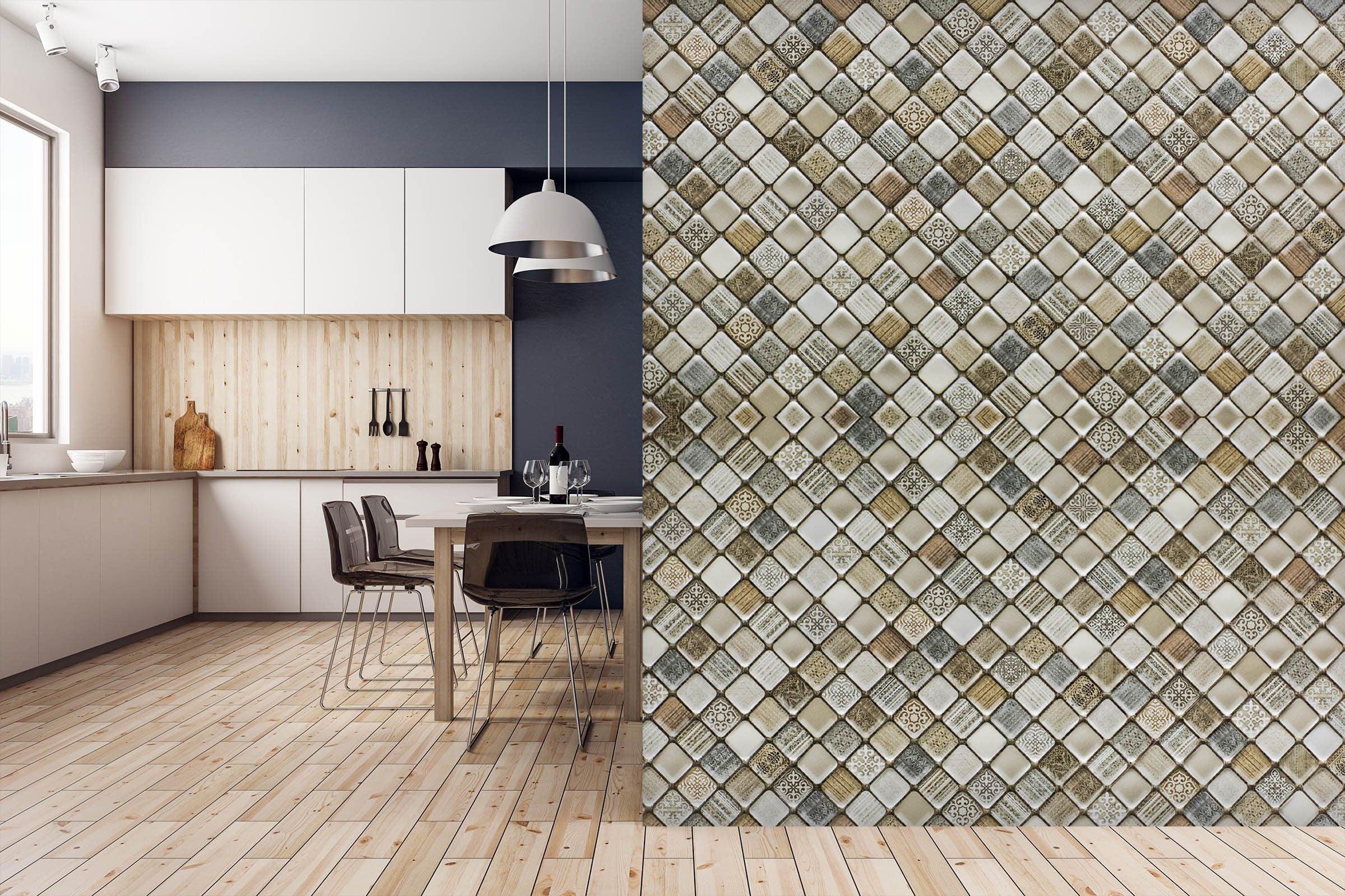 3D Button Mosaic 087 Marble Tile Texture