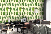 3D hand painting green cactus wall mural wallpaper 101- Jess Art Decoration