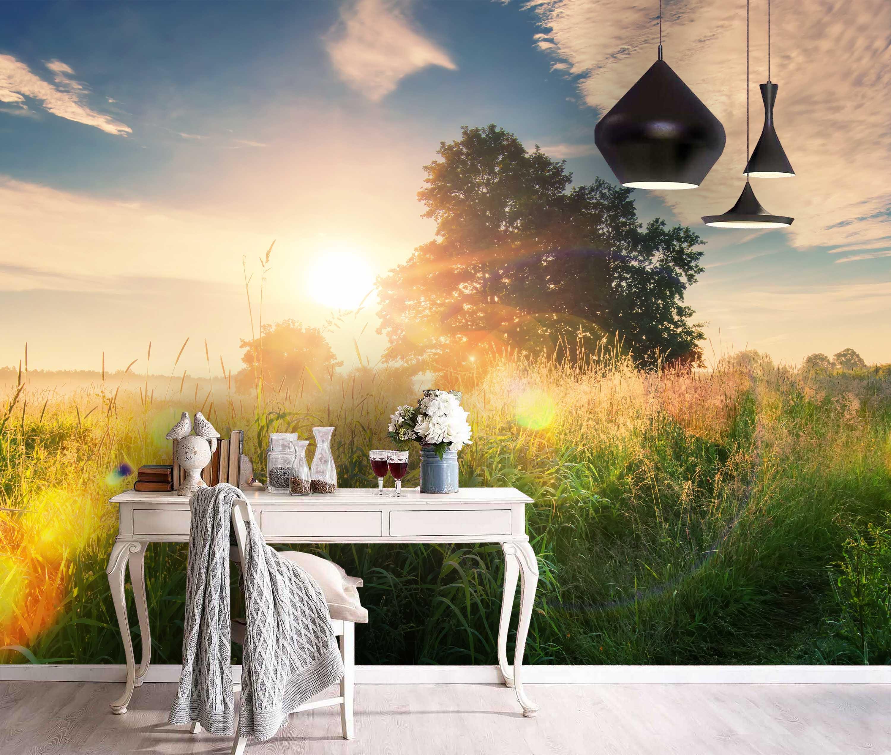 3D Green Fields Strong Sunshine Wall Mural Wallpaper 128- Jess Art Decoration