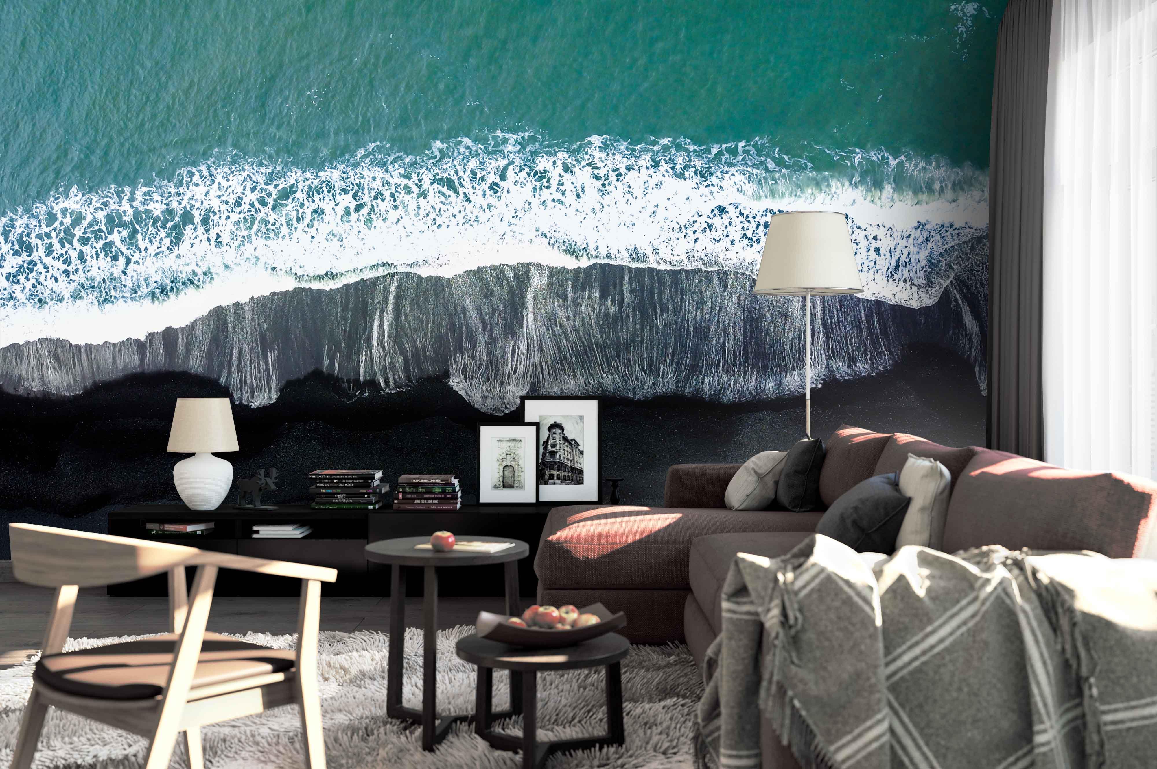 3D blue sea waves wall mural wallpaper 142- Jess Art Decoration