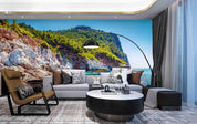 3D Blue Sky Sea Cliff Forest  Wall Mural Wallpaper 145- Jess Art Decoration