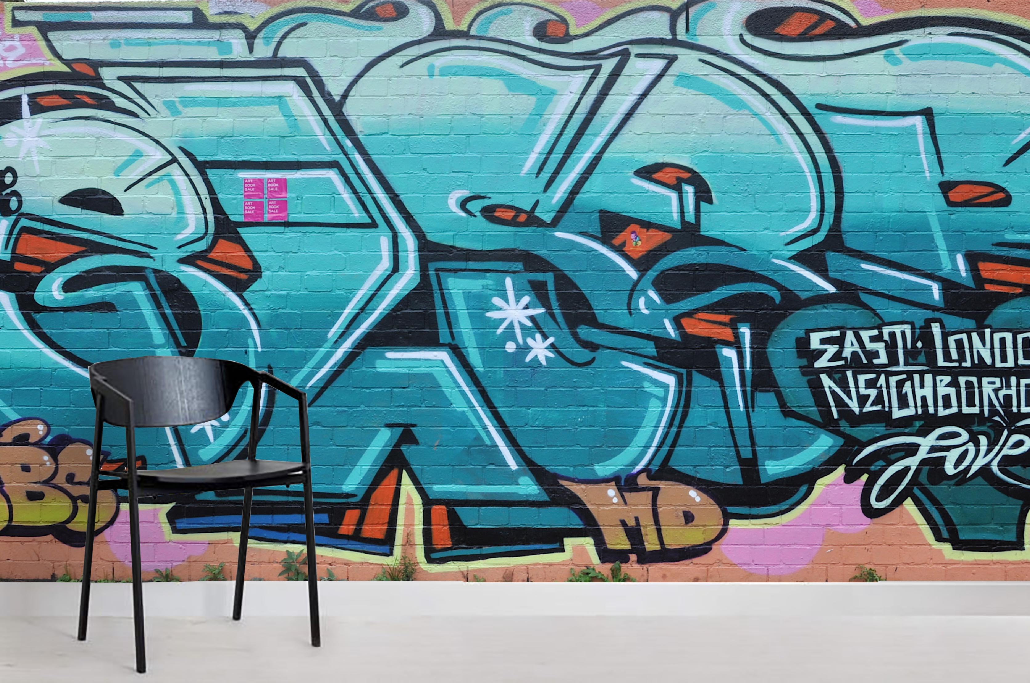 3D Green Graffiti Animal Wall Mural Wallpaper 20- Jess Art Decoration