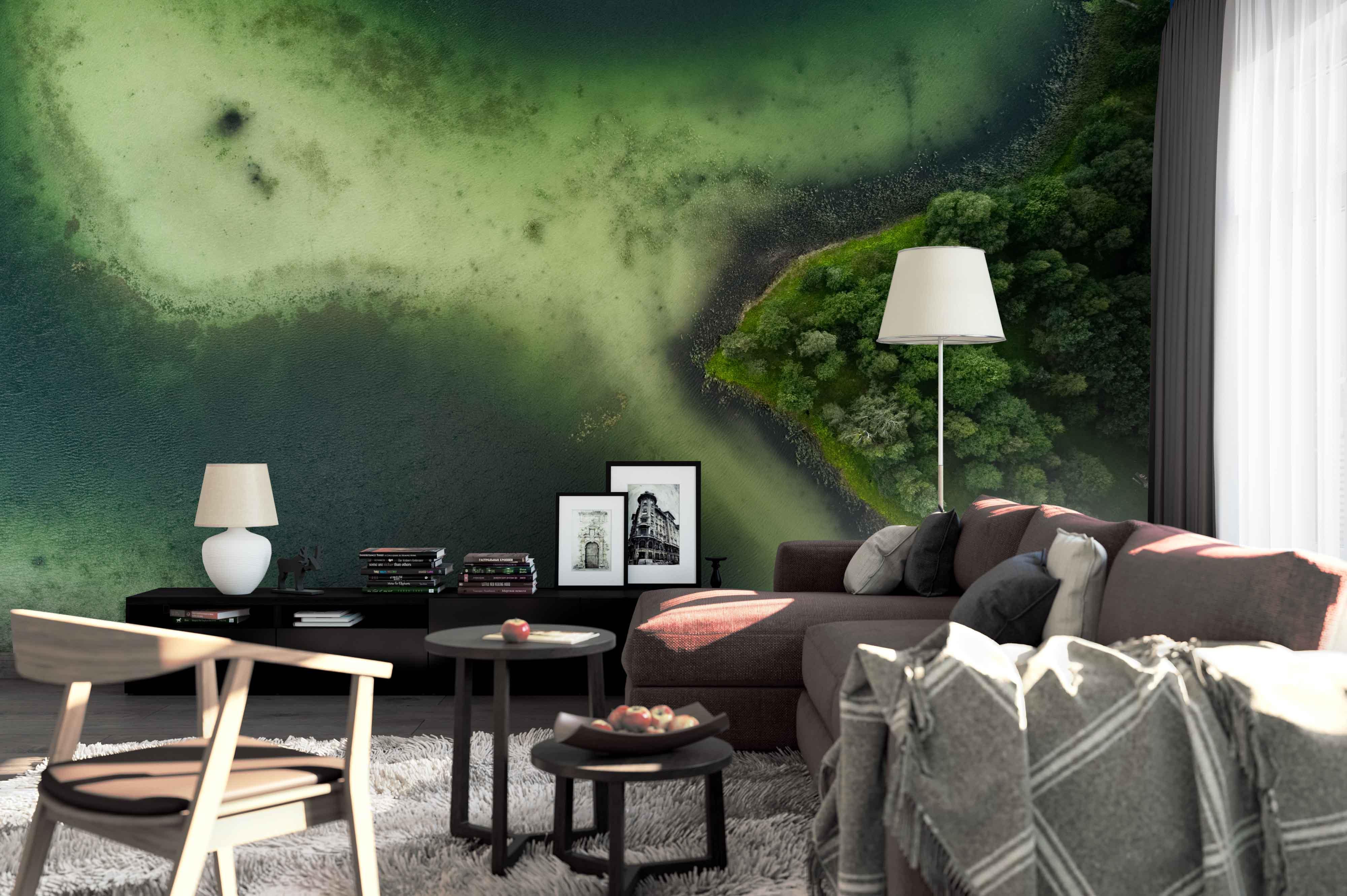 3D green ocean islands wall mural wallpaper 38- Jess Art Decoration