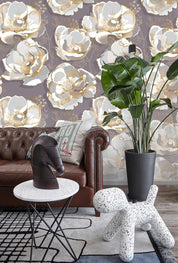 3D White Floral Wall Mural Wallpaper 16- Jess Art Decoration