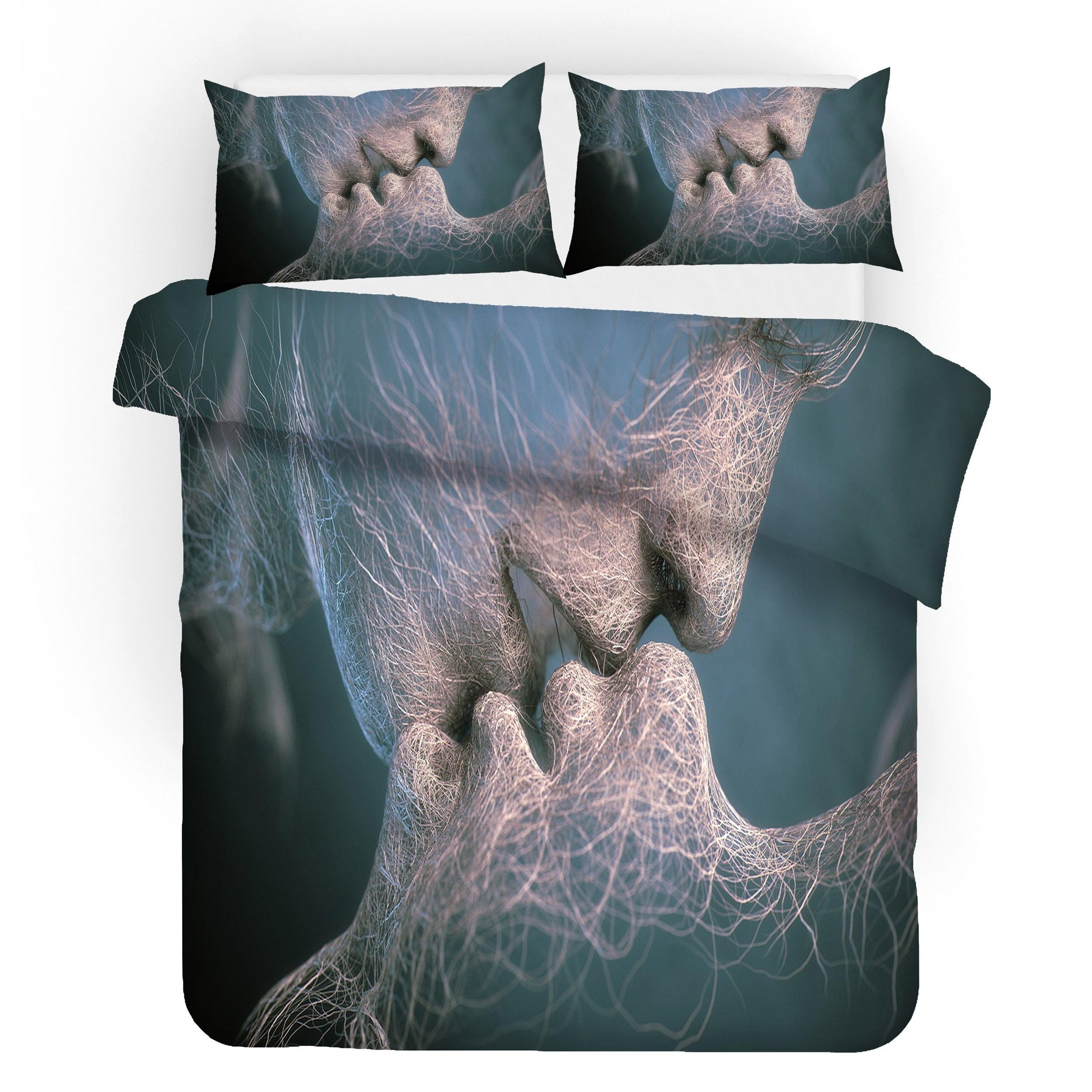 3D Abstract Kiss Quilt Cover Set Bedding Set Pillowcases 12- Jess Art Decoration