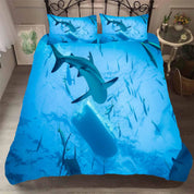 3D Blue Whale Shark Fish Quilt Cover Set Bedding Set Duvet Cover Pillowcases SF59- Jess Art Decoration