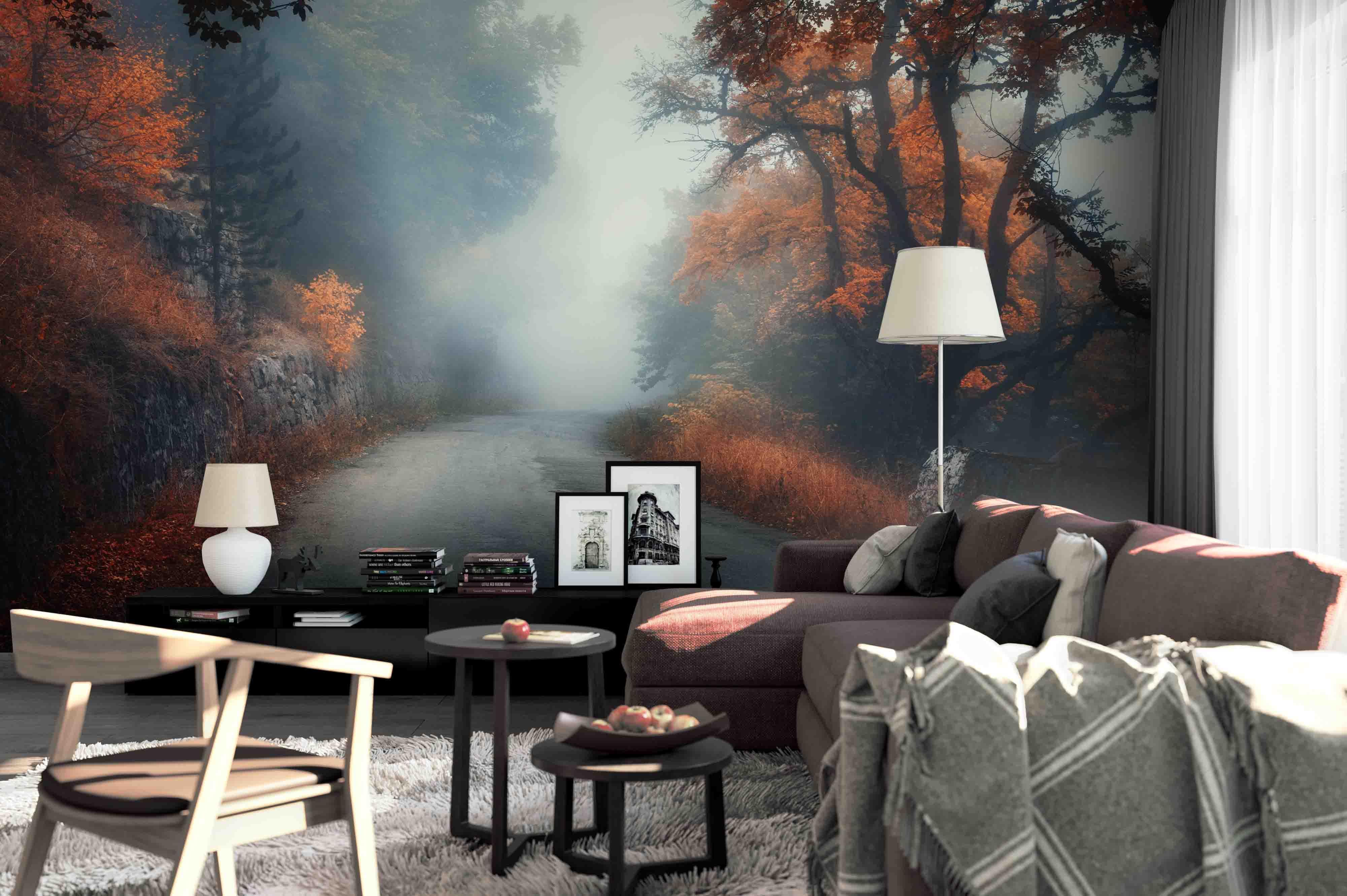 3D Fog Jungle Path Wall Mural Wallpaper  165- Jess Art Decoration
