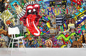 3D Animal Graffiti Effect Wall Mural Wallpaper 26- Jess Art Decoration