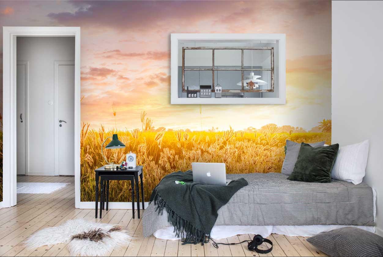 3D Golden Field Wall Mural Wallpaper 130- Jess Art Decoration