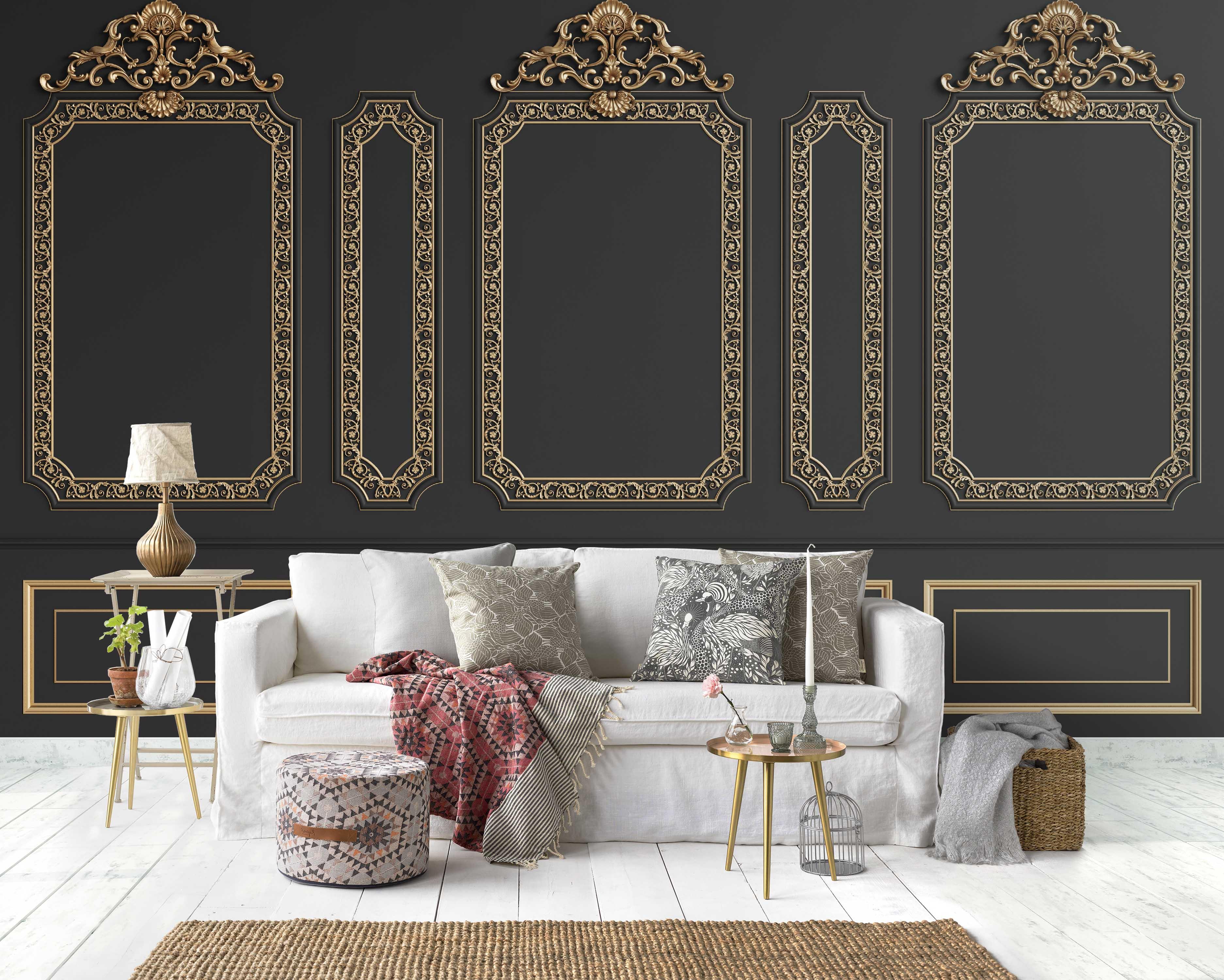 3D Black Pattern Relief Effect Wall Mural Wallpaper  50- Jess Art Decoration