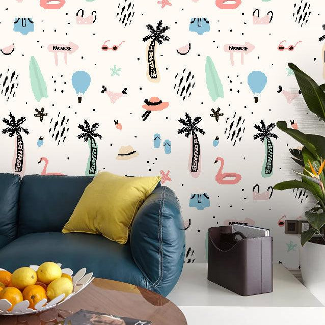 3D Cartoon Tropical Plant Wall Mural Wallpaper 16- Jess Art Decoration