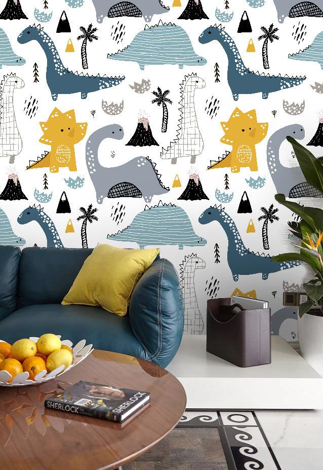 3D Cartoon Lovely Dinosaur Wall Mural Wallpaper 08- Jess Art Decoration