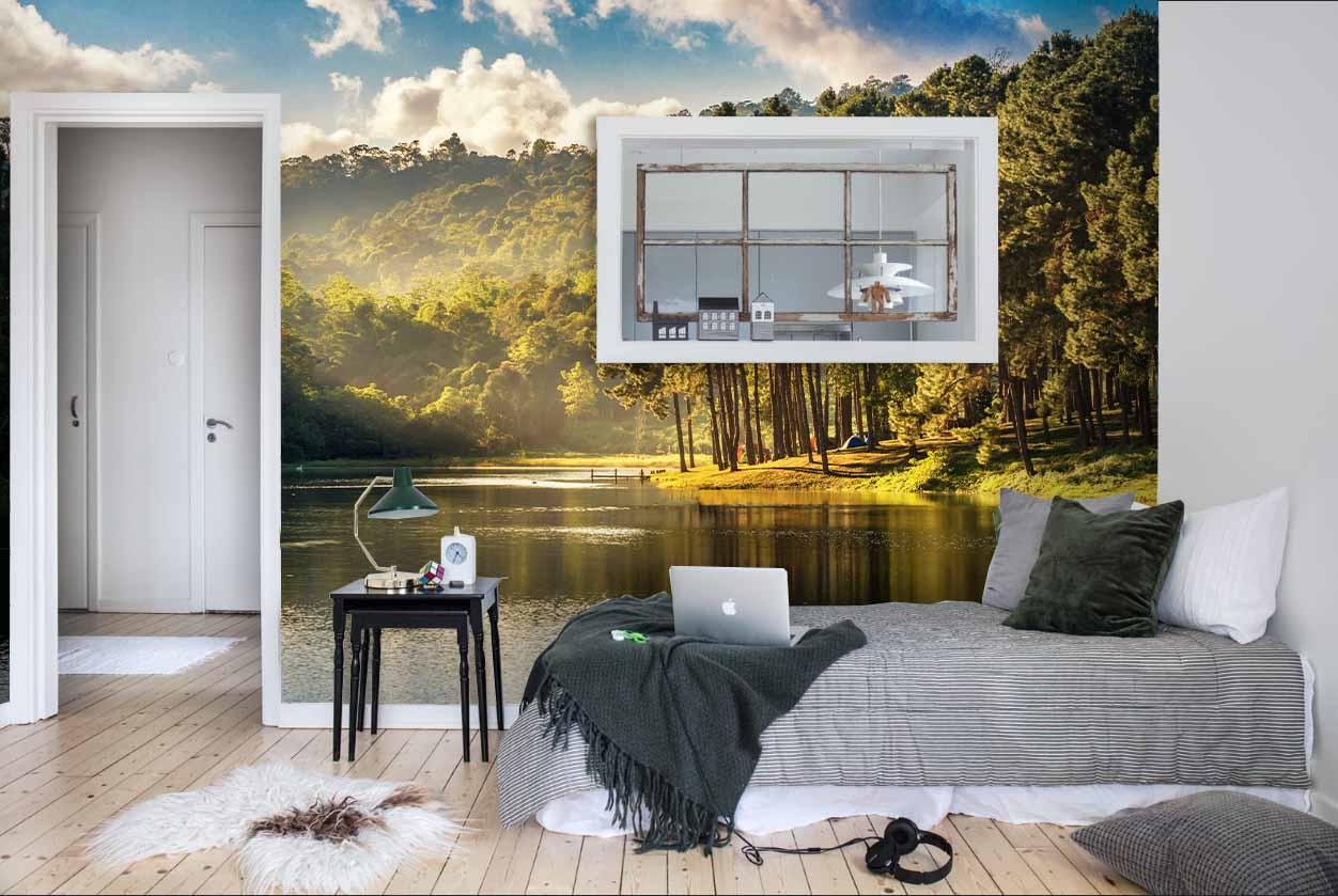 3D Jungle Creek Wall Mural Wallpaper 123- Jess Art Decoration