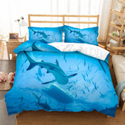 3D Blue Whale Shark Fish Quilt Cover Set Bedding Set Duvet Cover Pillowcases SF59- Jess Art Decoration