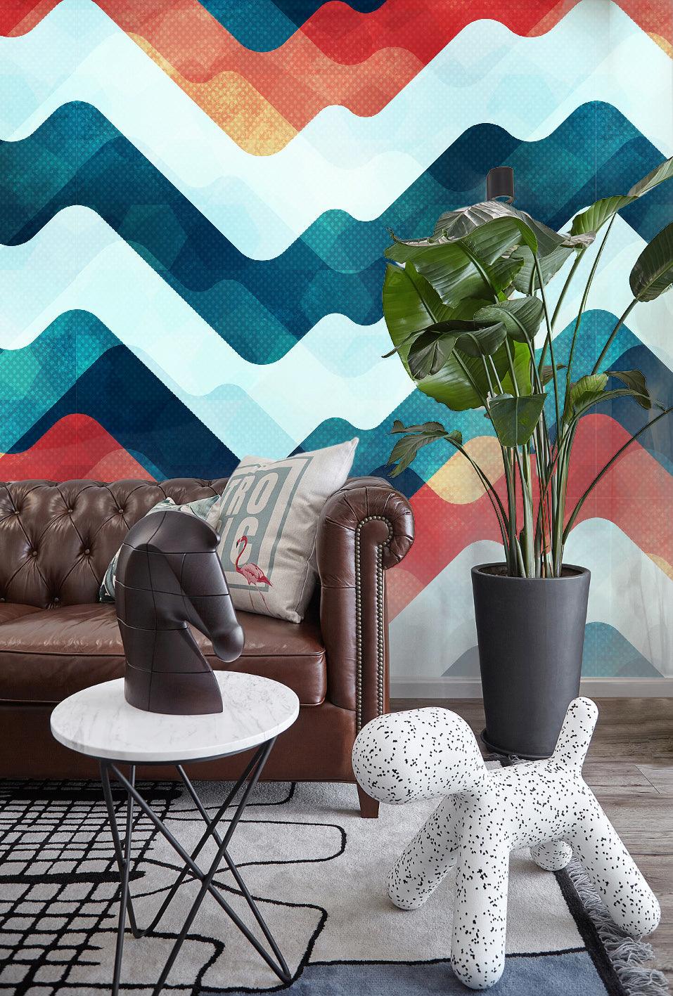 3D Color Wave Stripe Wall Mural Wallpaper 24- Jess Art Decoration