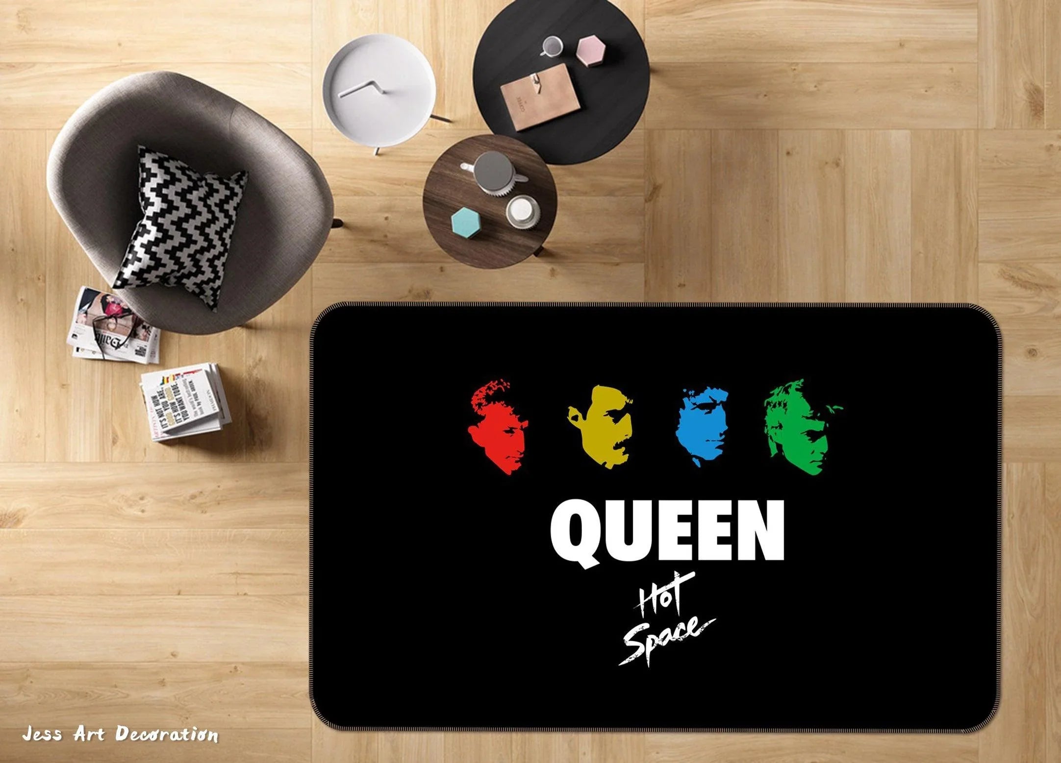 3D Queen Rock Band Non-Slip Rug Mat 218- Jess Art Decoration