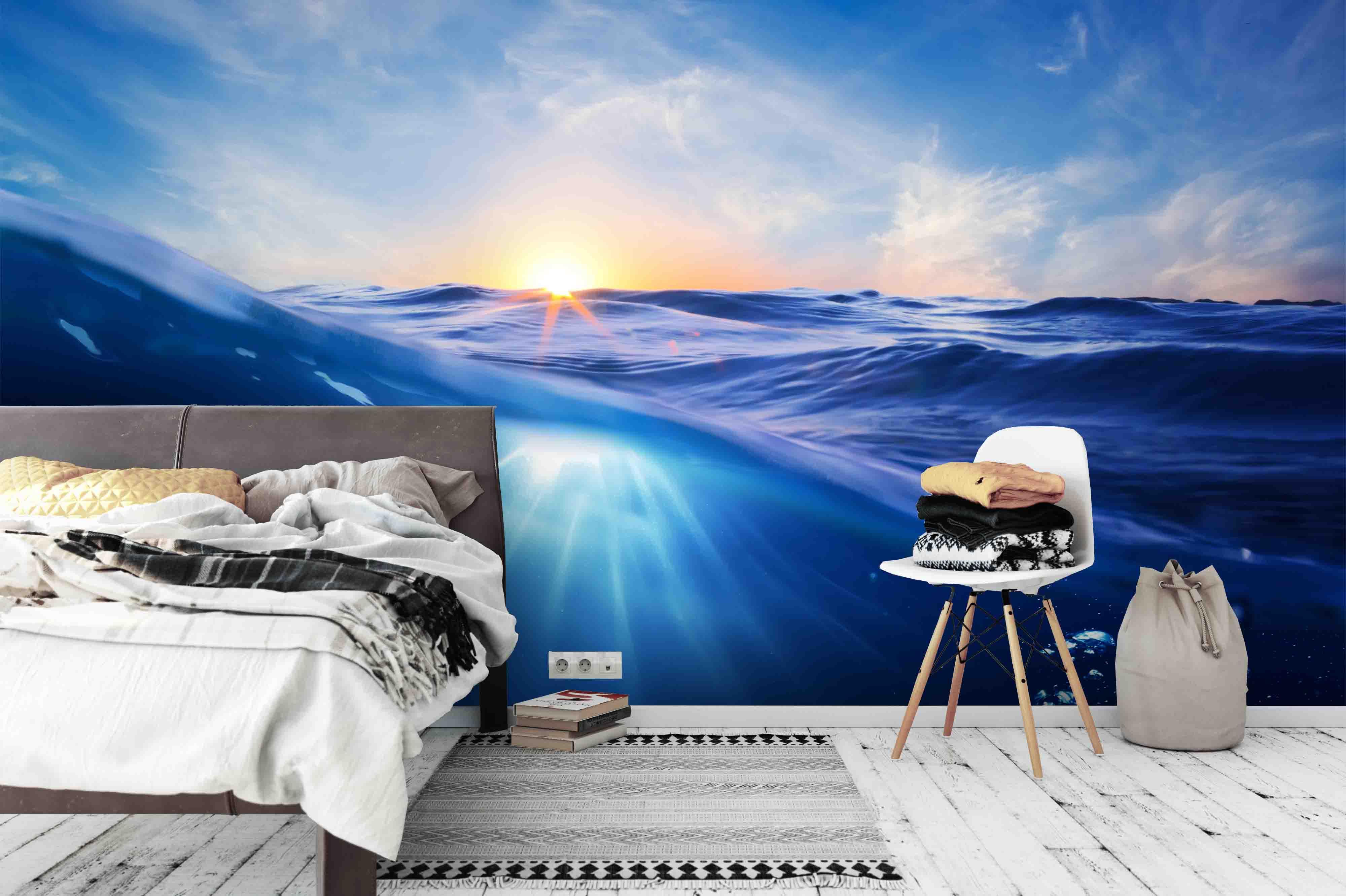 3D Sea Wave Sunrise Wall Mural Wallpaper 2- Jess Art Decoration