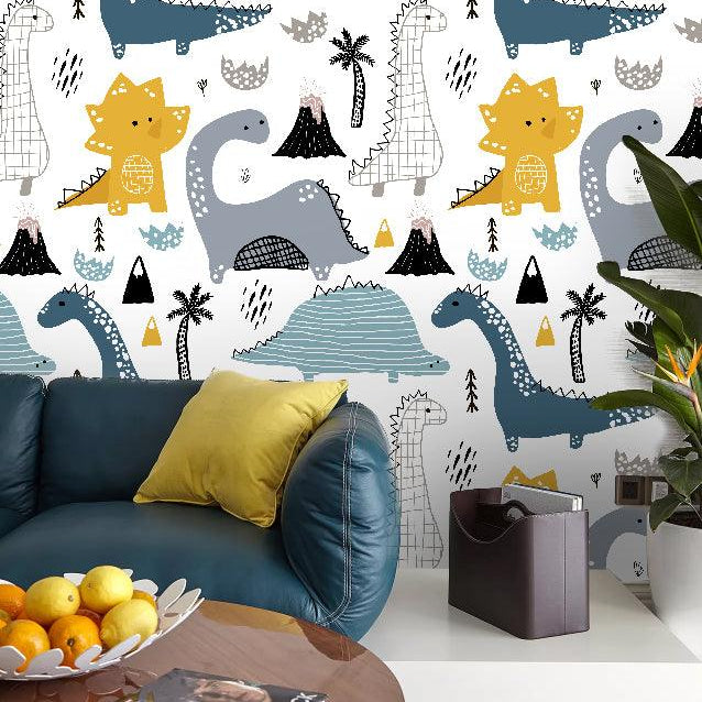 3D Cartoon Dinosaur Wall Mural Wallpaper 9- Jess Art Decoration