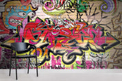 3D Red Letter Graffiti Wall Mural Wallpaper 4- Jess Art Decoration