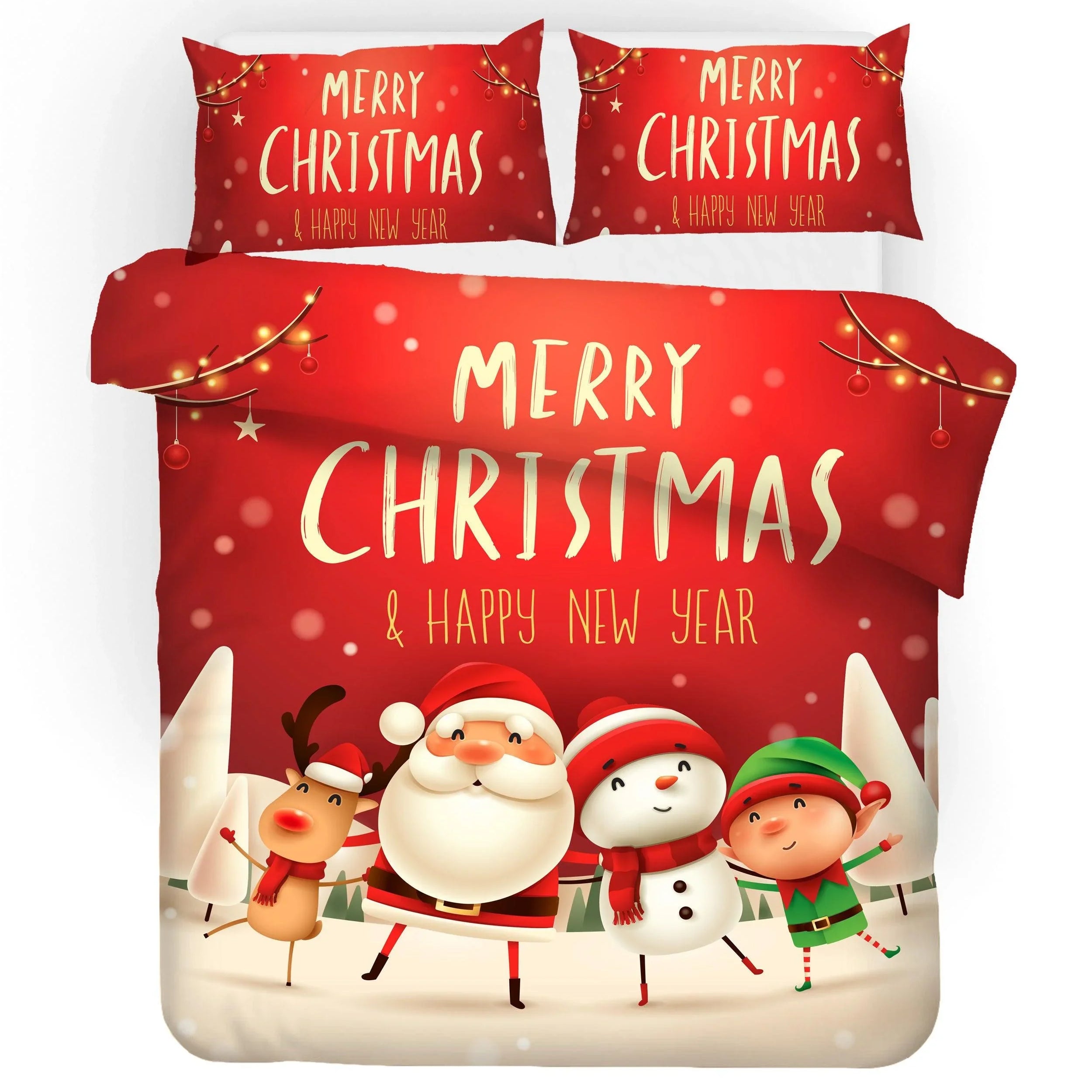 3D Christmas Snow Man Quilt Cover Set Bedding Set Pillowcases 146- Jess Art Decoration