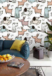 3D Cartoon Animals Dogs Wall Mural Wallpaper 09- Jess Art Decoration