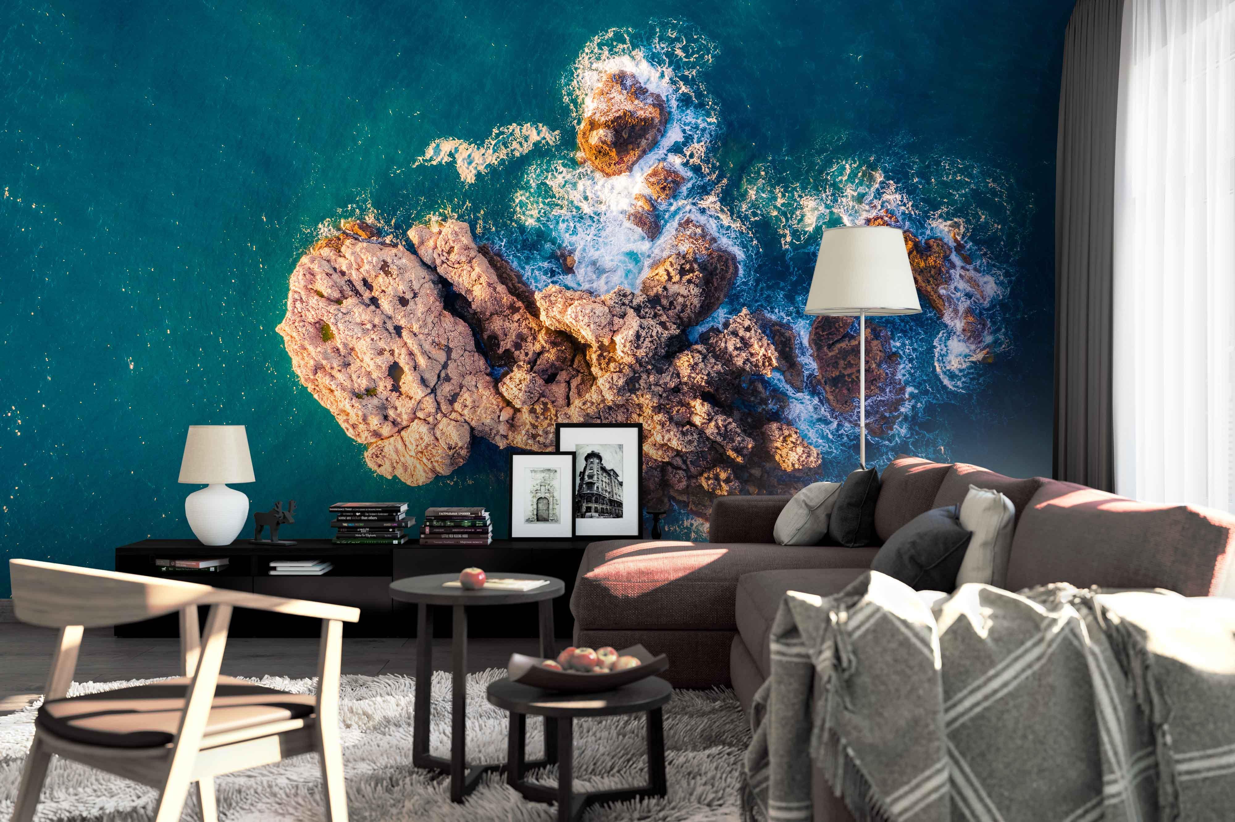 3D blue sea reef island wall mural wallpaper 71- Jess Art Decoration