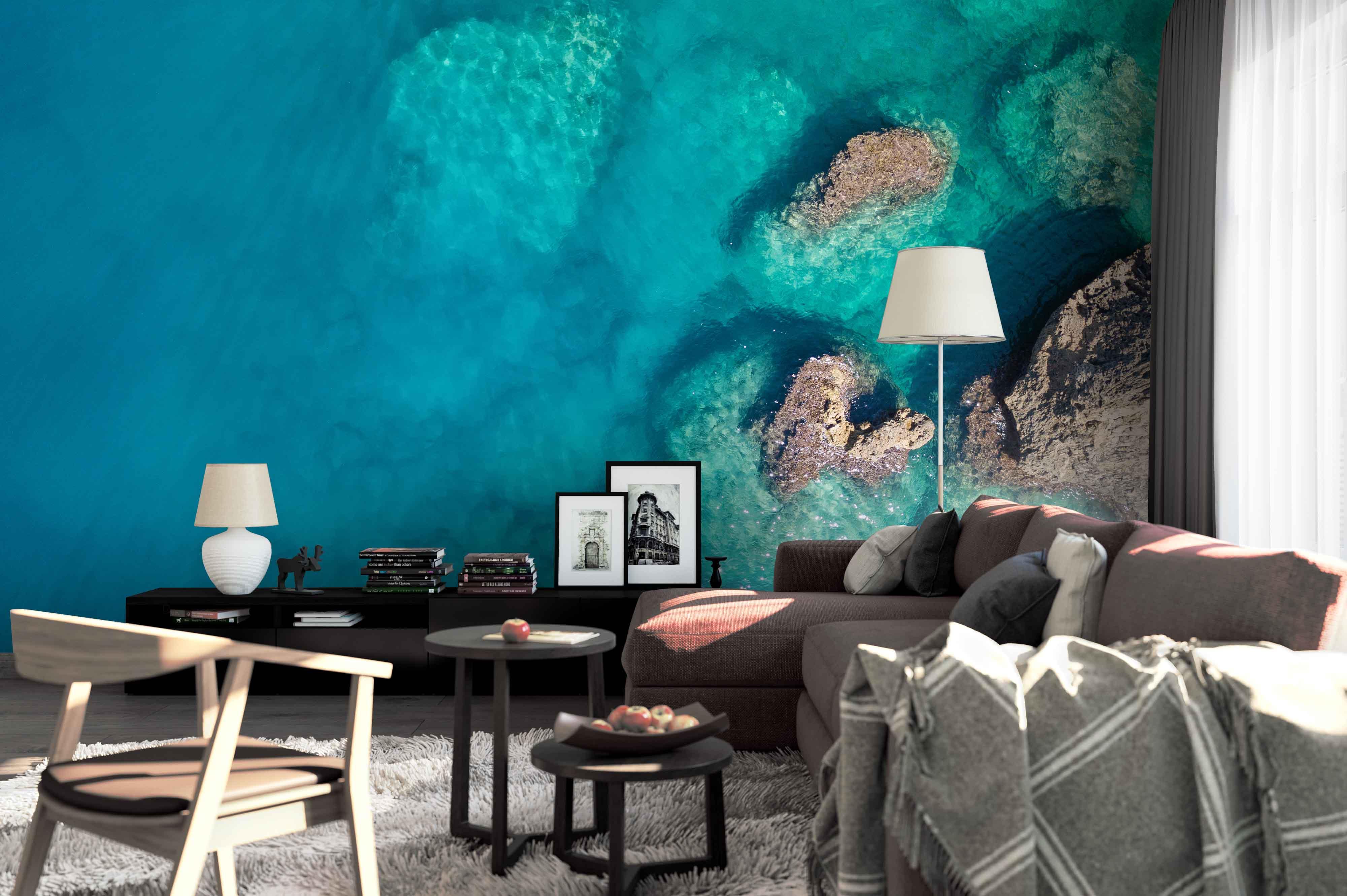 3D Overlooking Deep Blue Sea  Wall Mural Wallpaper 142- Jess Art Decoration