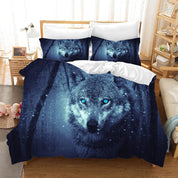 3D Blue Wolf Quilt Cover Set Bedding Set Pillowcases 97- Jess Art Decoration