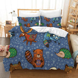 3D Dark Blue Raccoon Quilt Cover Set Bedding Set Pillowcases 216- Jess Art Decoration