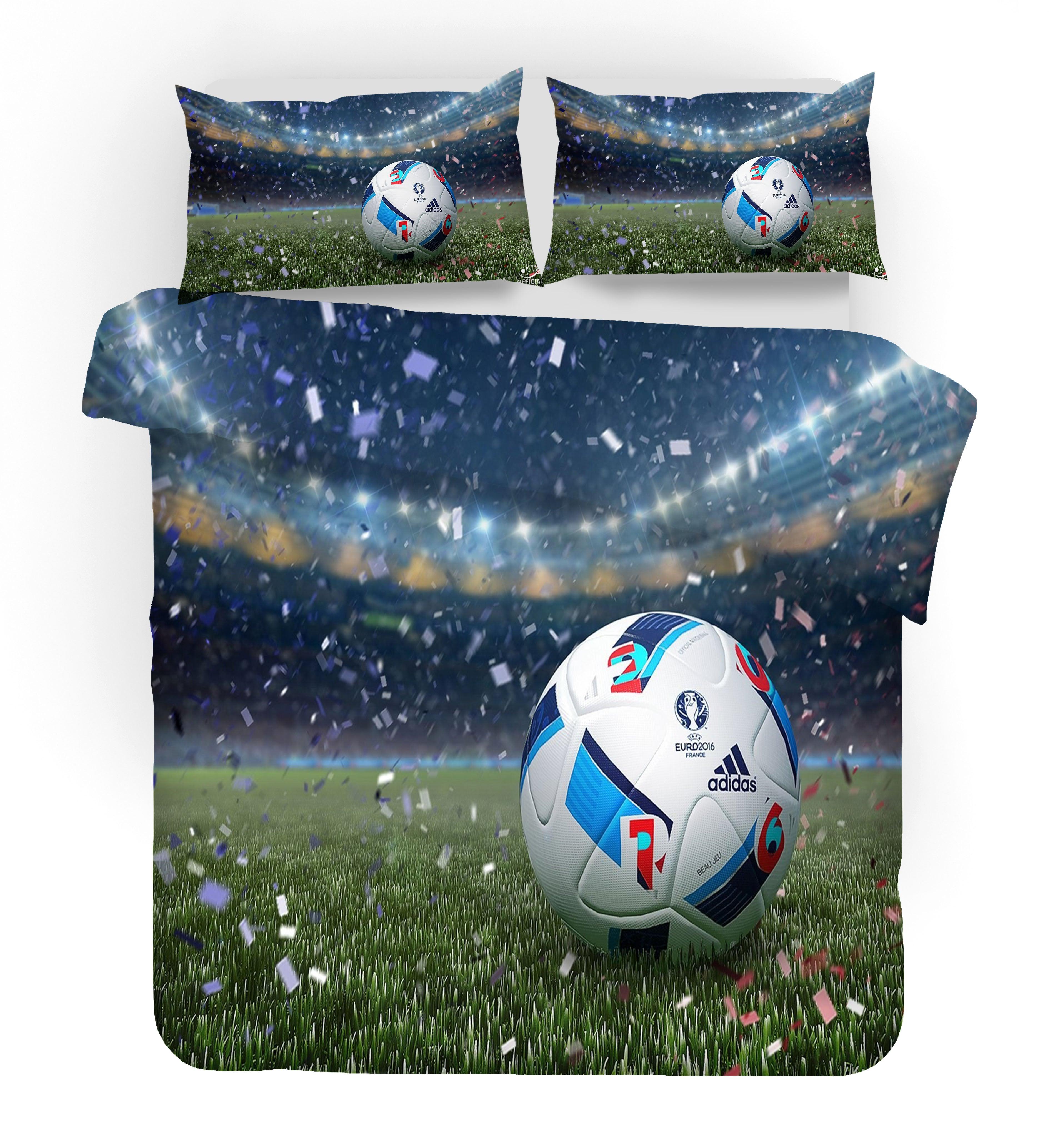 3D Football Soccer Stadium Quilt Cover Set Bedding Set Duvet Cover Pillowcases SF162- Jess Art Decoration