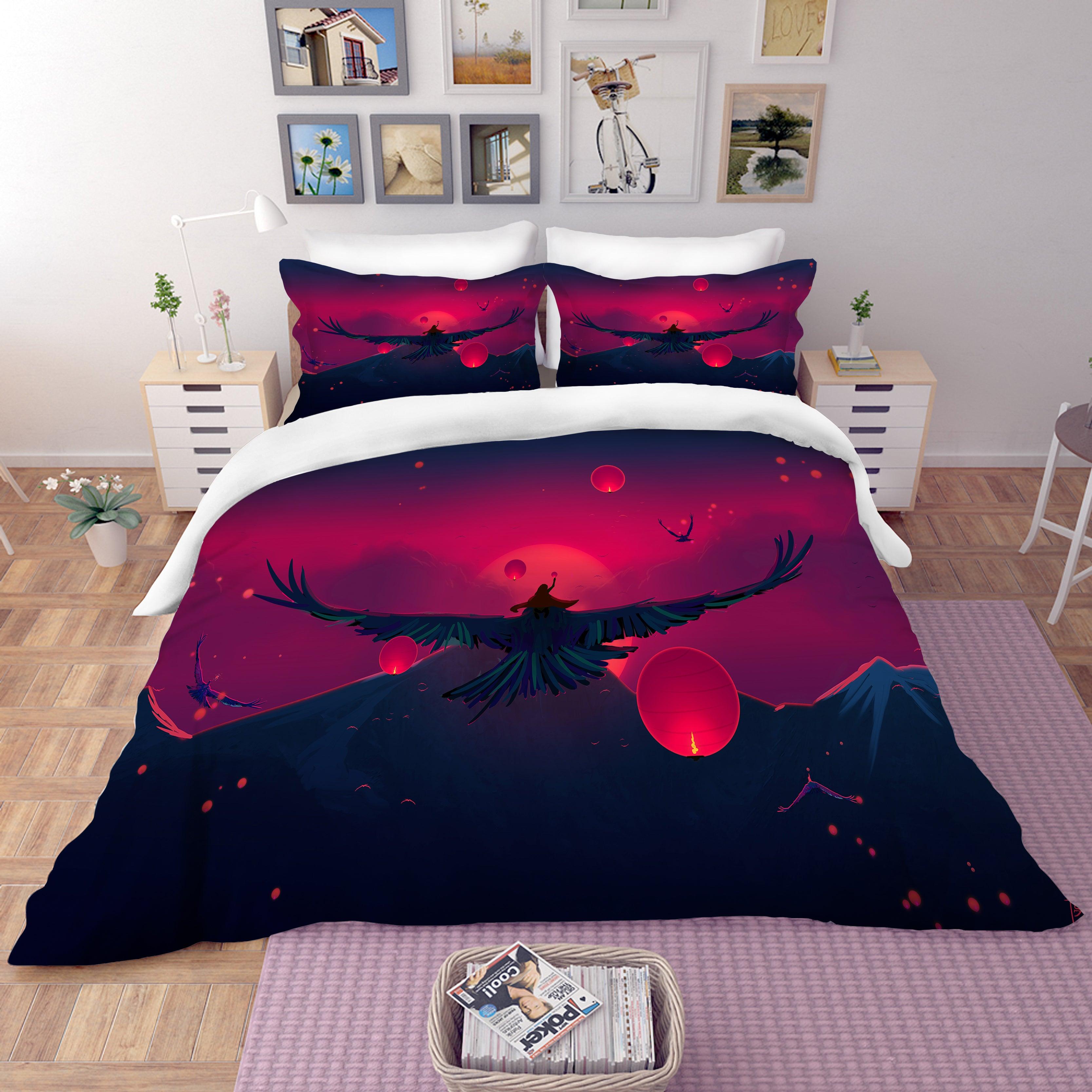 3D Volcanic Eagle Quilt Cover Set Bedding Set Pillowcases 95- Jess Art Decoration