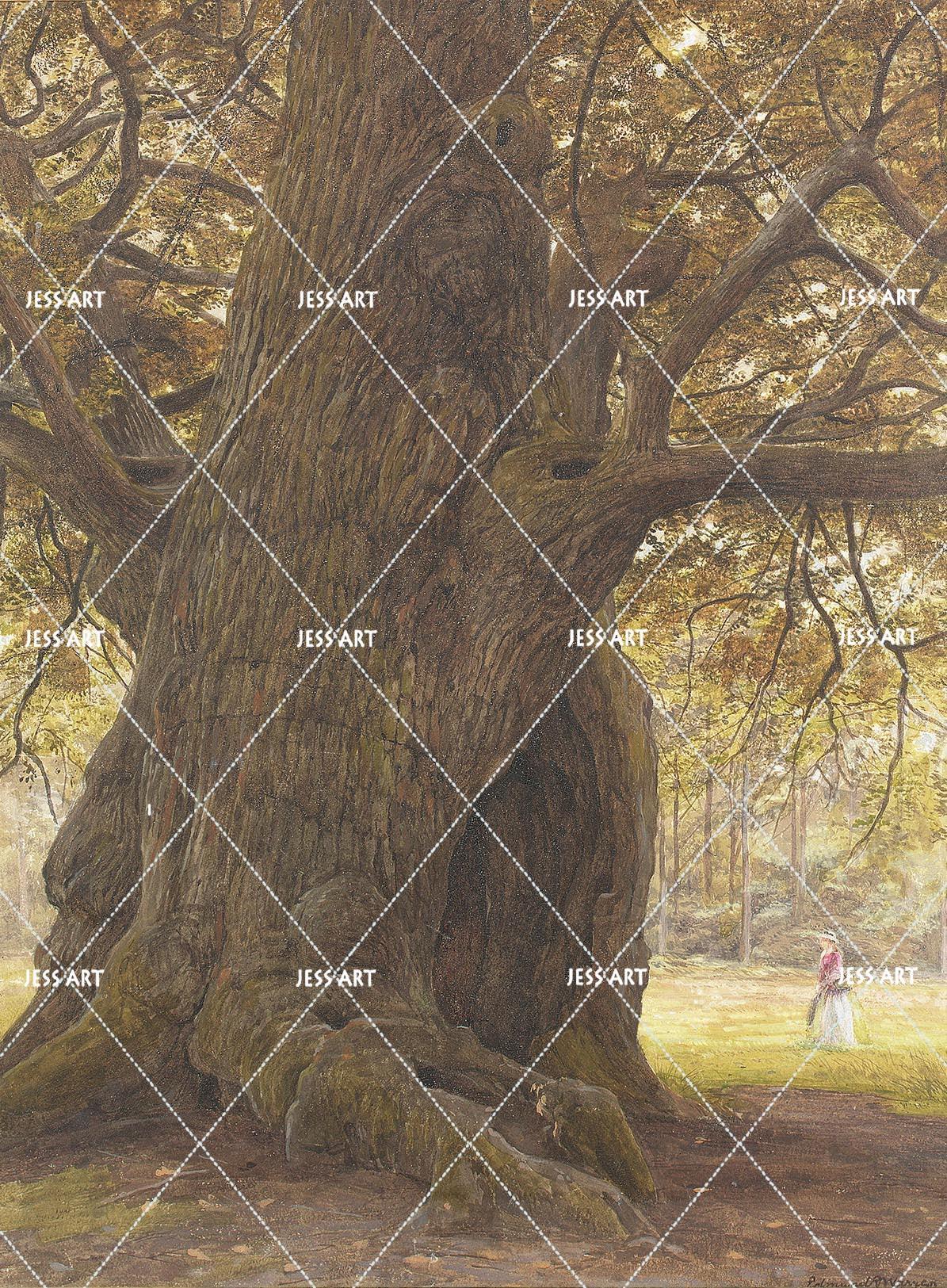 3D big tree oil painting wall mural wallpaper 89- Jess Art Decoration