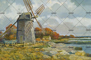 3D seaside windmill oil painting wall mural wallpaper 51- Jess Art Decoration