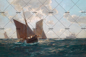 3D sailing boat oil painting wall mural wallpaper 56- Jess Art Decoration