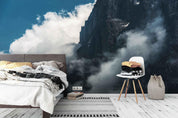 3D black mountain white clouds wall mural wallpaper 137- Jess Art Decoration
