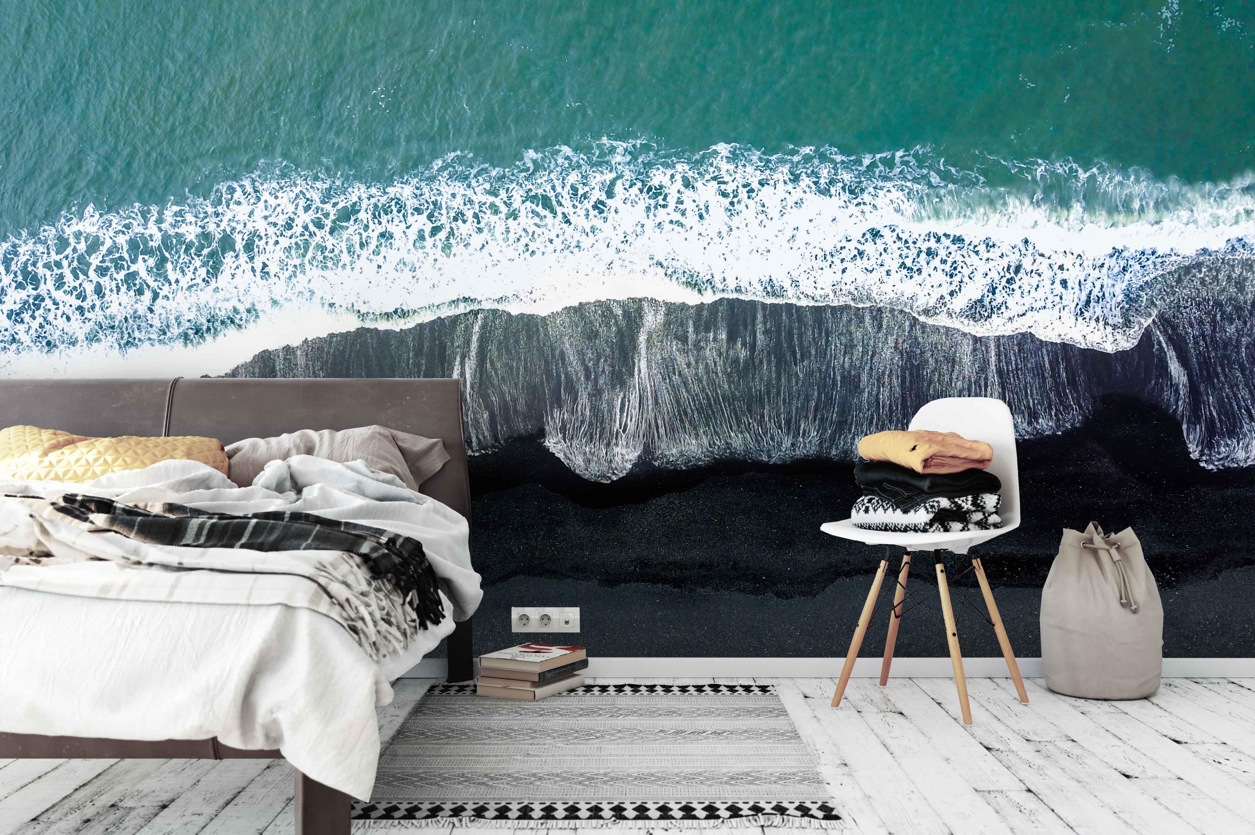 3D blue sea waves wall mural wallpaper 142- Jess Art Decoration