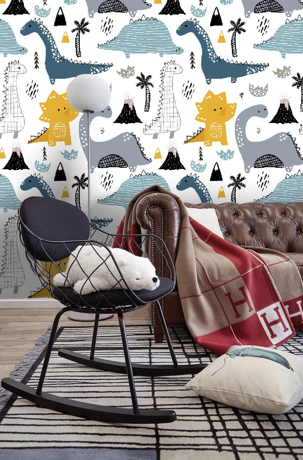 3D Cartoon Lovely Dinosaur Wall Mural Wallpaper 08- Jess Art Decoration