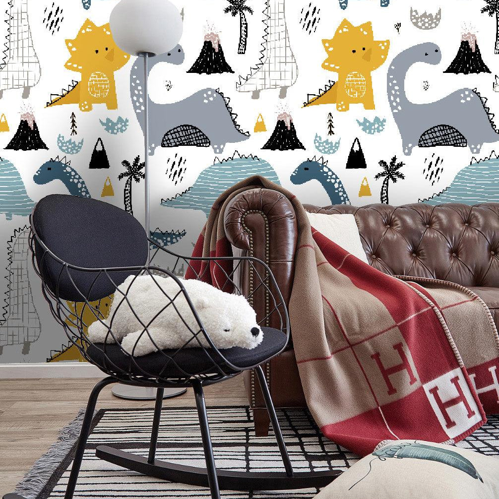 3D Cartoon Dinosaur Wall Mural Wallpaper 9- Jess Art Decoration