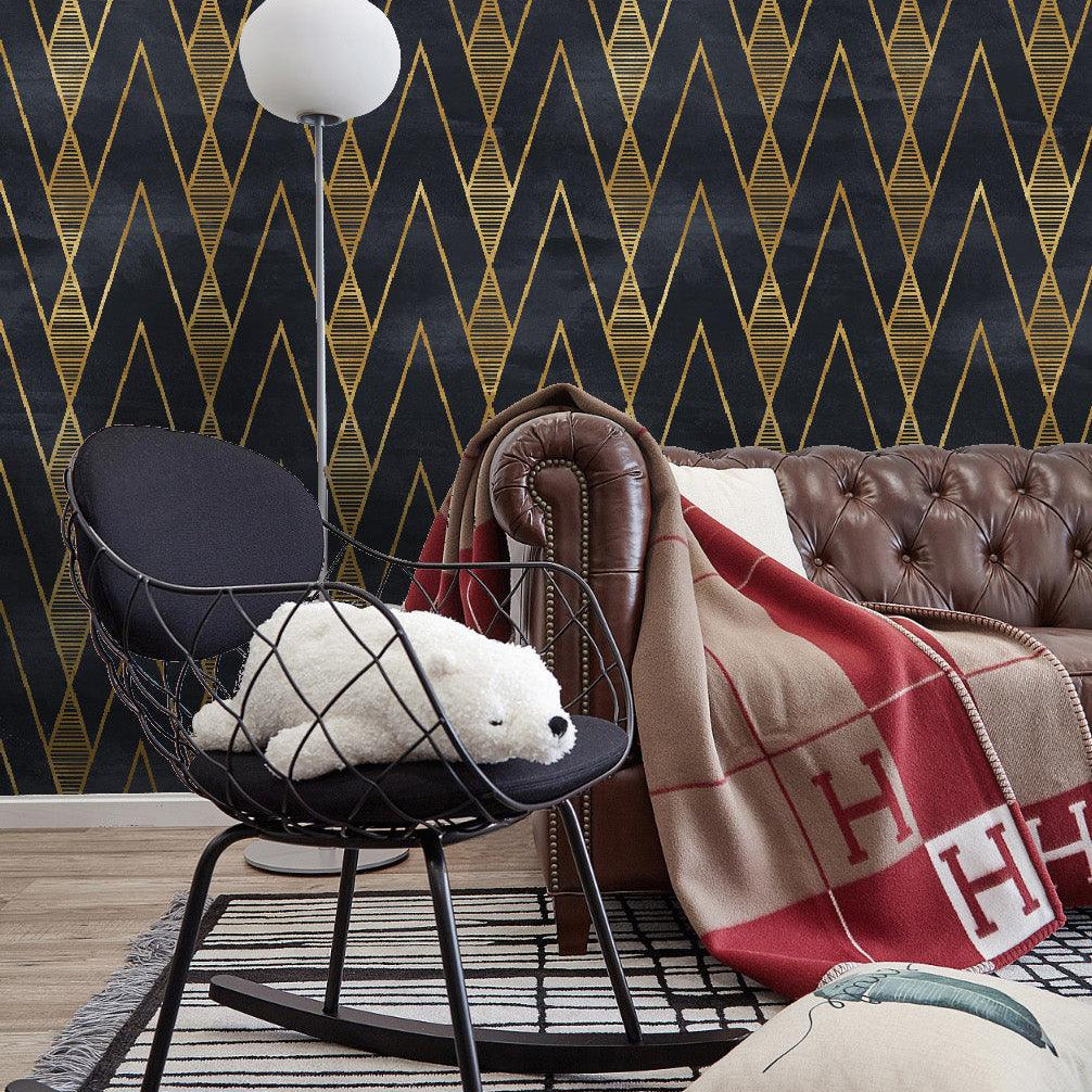 3D Gold Stripe Geometry Wall Mural Wallpaper 4- Jess Art Decoration