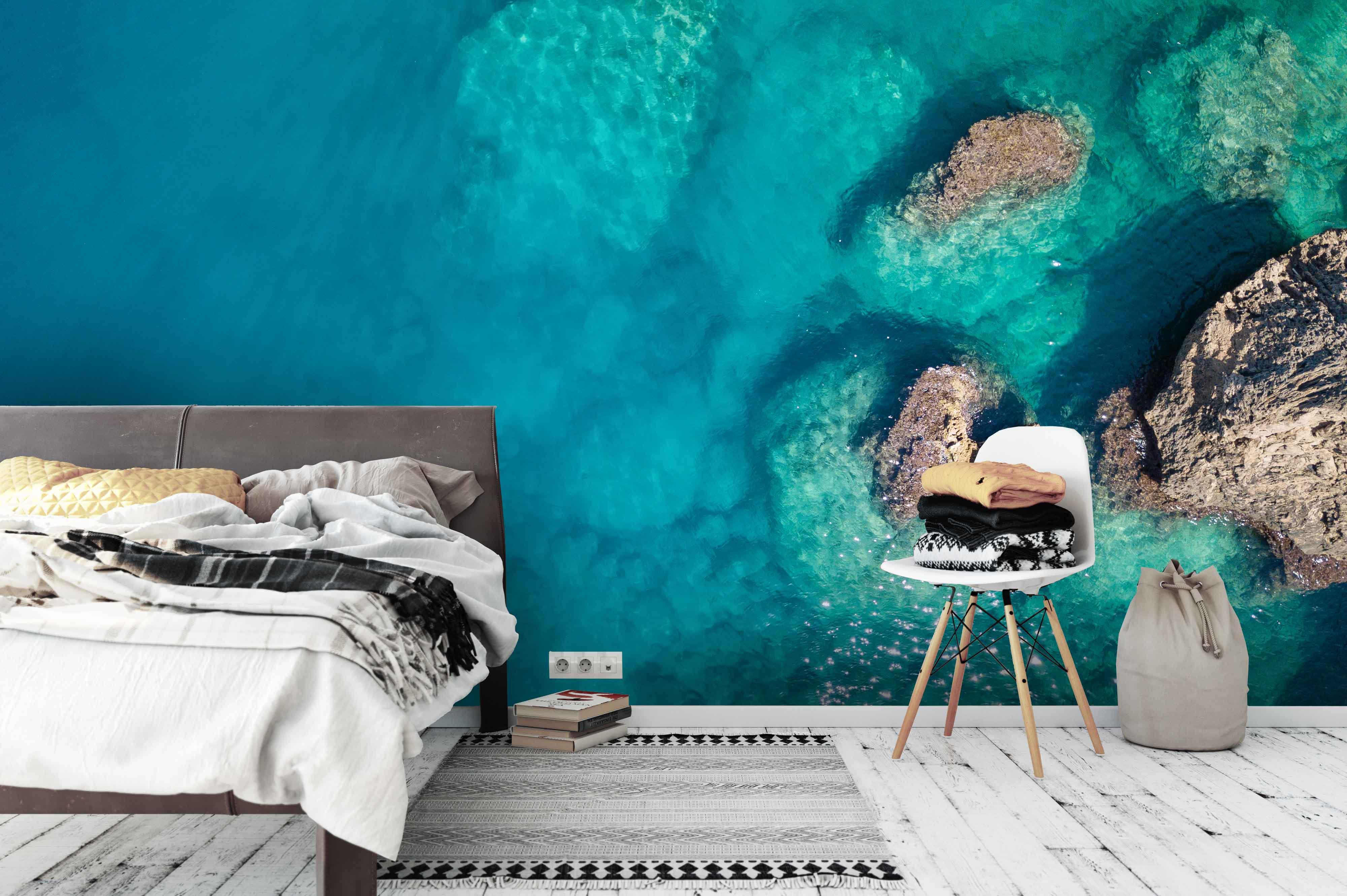 3D Overlooking Deep Blue Sea  Wall Mural Wallpaper 142- Jess Art Decoration