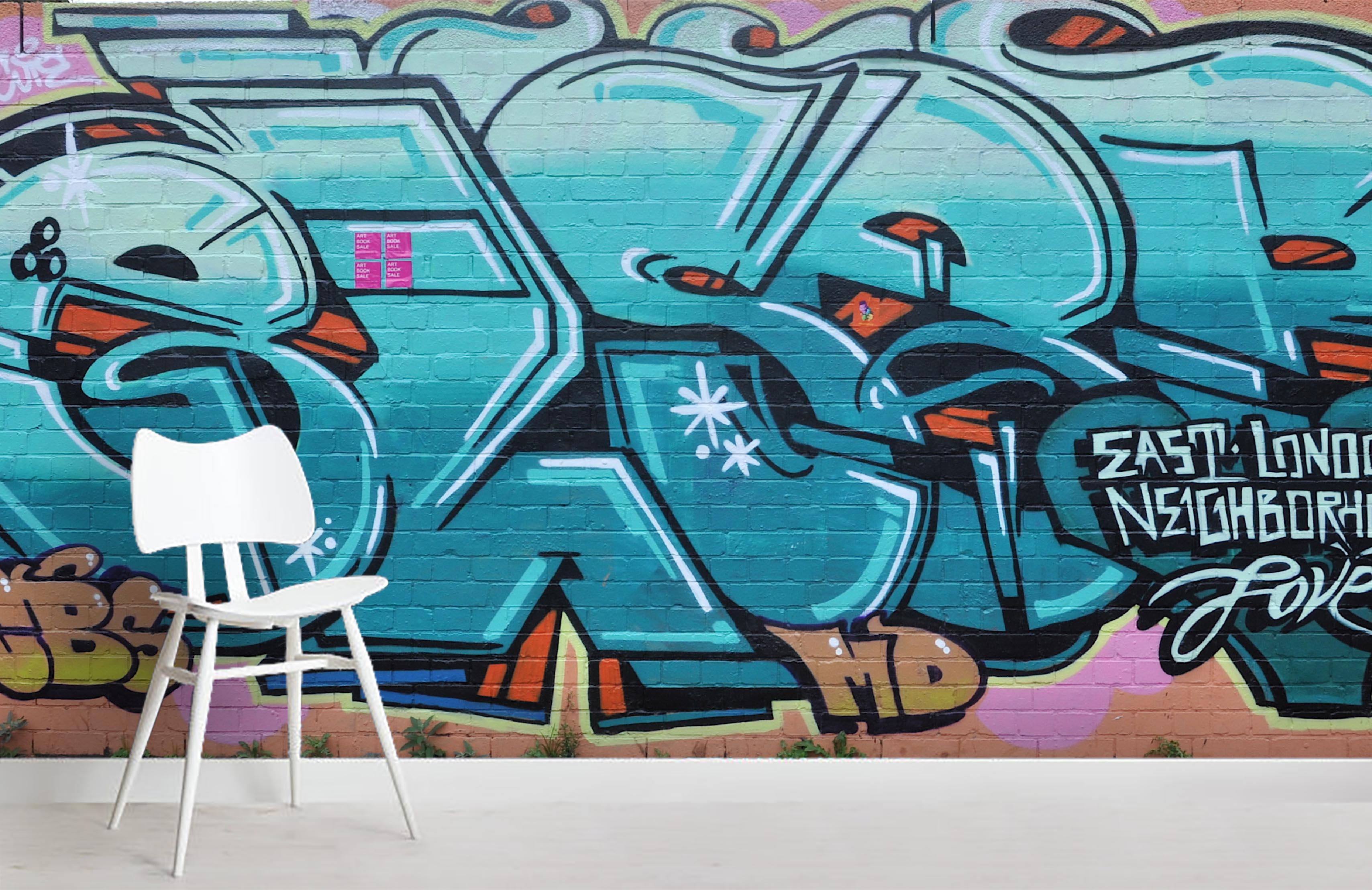 3D Green Graffiti Animal Wall Mural Wallpaper 20- Jess Art Decoration