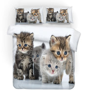3D Cat Kitty Quilt Cover Set Bedding Set Pillowcases 26- Jess Art Decoration