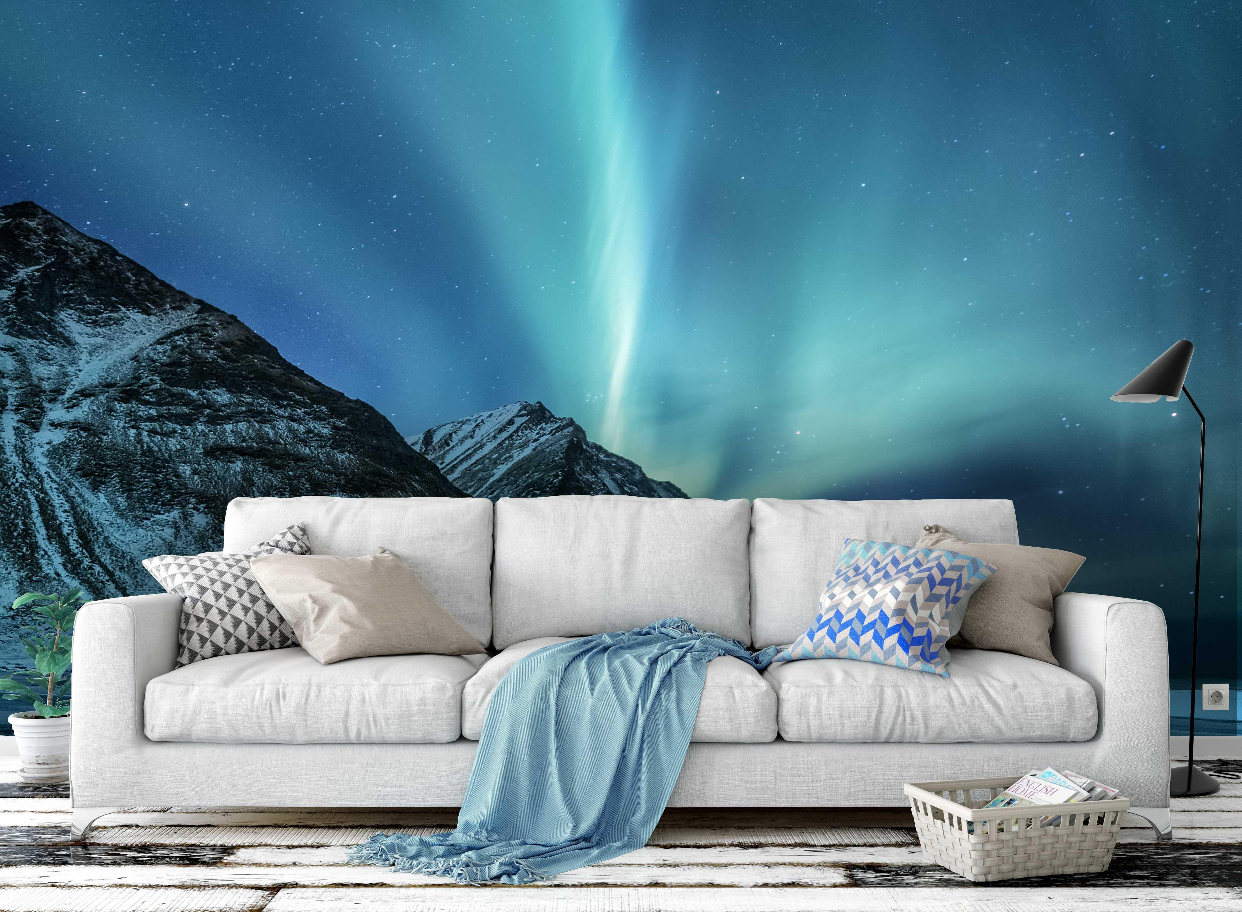 3D Snow Mountain Aurora Starry Sky Wall Mural Wallpaper 129- Jess Art Decoration